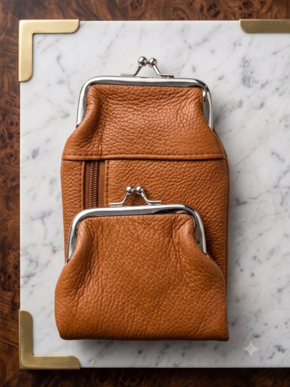 Genuine Leather Clutch Coin Purse for Women